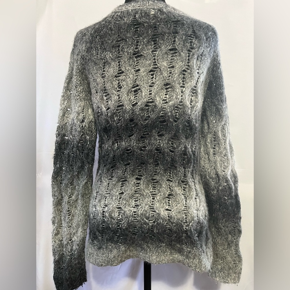 Sundance sweater alpaca‎ wool cable knit Gradient gray small eclectic grunge - Picture 2 of 7